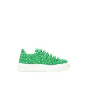 Emerald Elegance Leather Sneakers