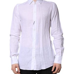 White Linen Martini Dress Formal Shirt
