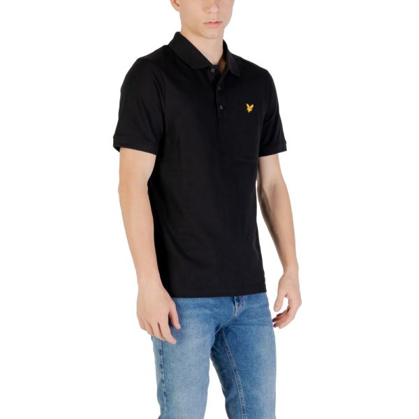 Black Cotton Polo Shirt - Image 3