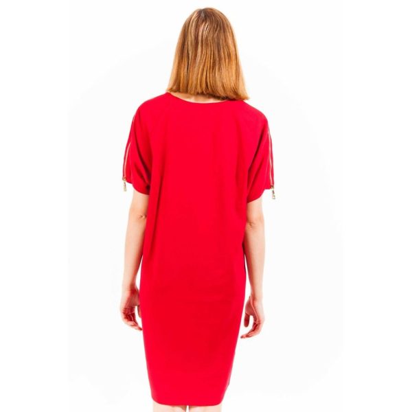 "Red Viscose Women Dress" - Image 2
