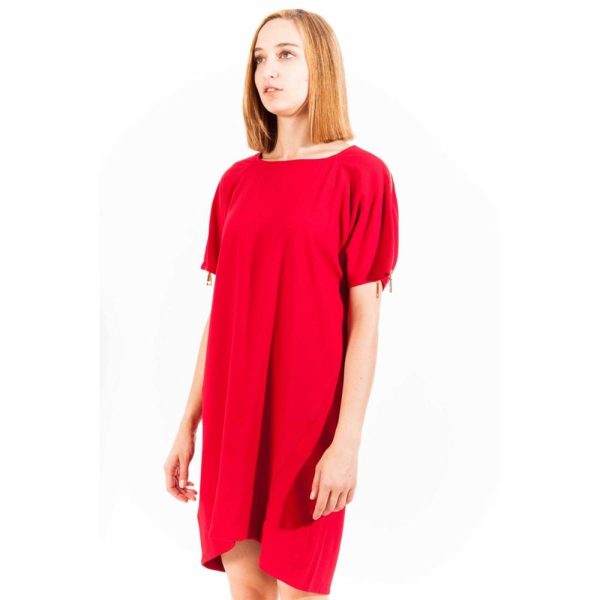 "Red Viscose Women Dress" - Image 3