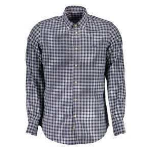 Blue Cotton Men Shirt