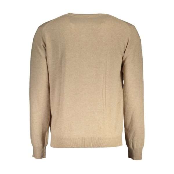 "Beige Wool Men Sweater Classic Comfort Knitwear" - Image 2