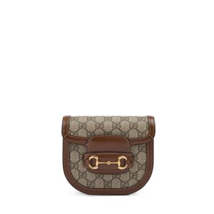 GG Beige Monogram Horsebit 1955 Belt Bag