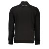 Sleek Black Cotton Zip Sweater - Image 2