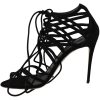 Elegant Black Suede Gladiator Stilettos - Image 5