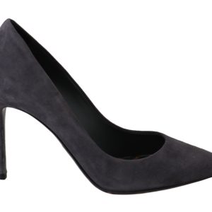 Elegant Gray Suede Stiletto Pumps