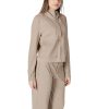 Beige Viscose Jackets & Coat - Image 3