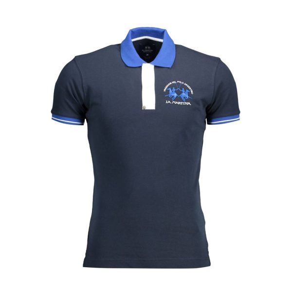 Blue Cotton Polo Shirt