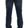 Chic Blue Wash Painted Slim Fit Jeans - Image 3