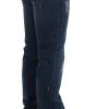 Chic Blue Wash Painted Slim Fit Jeans - Image 4