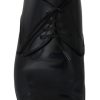 Elegant Dark Blue Leather Derby Dress Shoes - Image 3