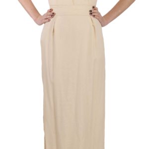 Silk Column Garterized Sleeve Gown