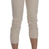 Beige Low Waist Skinny Cropped Capri Pants - Image 4