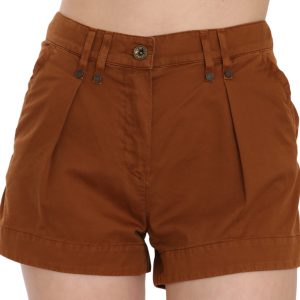 Chic Brown Mid Waist Mini Shorts
