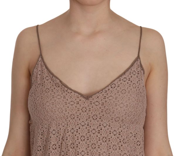 Beige A-Line Spaghetti Strap Mini Dress - Image 2