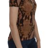 Alluring Brown Snake Skin Pattern Blouse - Image 4