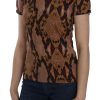 Alluring Brown Snake Skin Pattern Blouse - Image 5