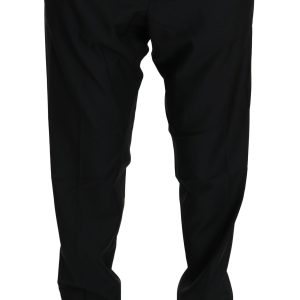 Elegant Black Virgin Wool Dress Pants
