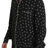 Elegant Silk Pajama Shirt with Skull Print - Image 2