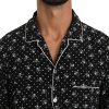 Elegant Silk Pajama Shirt with Skull Print - Image 4
