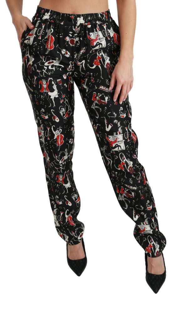 Sleek Silk Slim-Fit Mid-Waist Pants - Image 2
