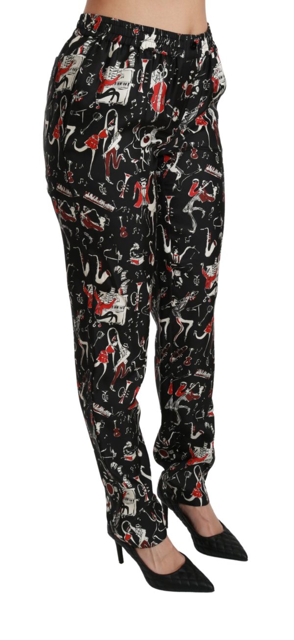 Sleek Silk Slim-Fit Mid-Waist Pants - Image 3