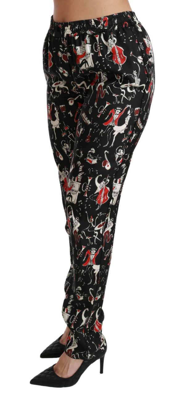 Sleek Silk Slim-Fit Mid-Waist Pants - Image 4
