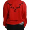 Radiant Red Sequined Crew Neck Sweater - Image 4