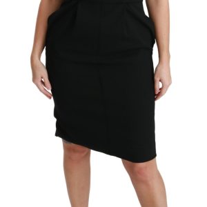 Elegant Knee-Length Sheath Dress in Black
