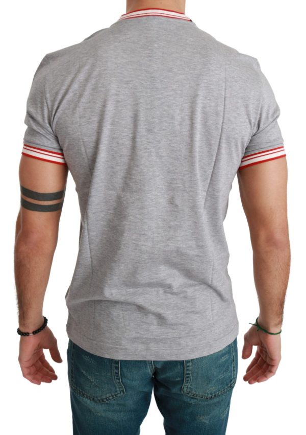 Chic Gray Cotton T-Shirt with Year of the Pig Motive - Image 2