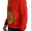 Elegant Red Crystal-Embellished Pullover Sweater - Image 3