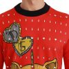 Elegant Red Crystal-Embellished Pullover Sweater - Image 5