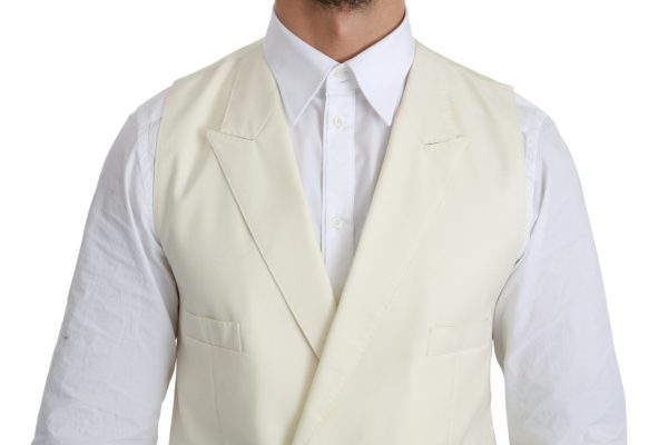 Elegant Cream Wool Dress Vest - Image 3