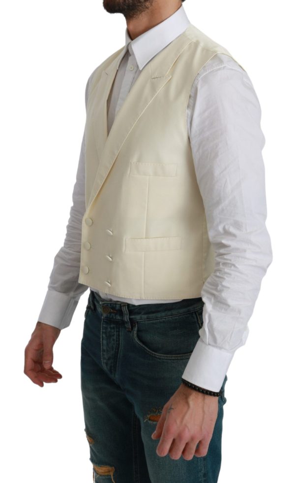 Elegant Cream Wool Dress Vest - Image 4