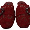 Radiant Red Slide Flats with Crystal Embellishments - Image 2