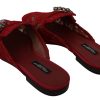 Radiant Red Slide Flats with Crystal Embellishments - Image 4
