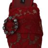 Radiant Red Slide Flats with Crystal Embellishments - Image 7