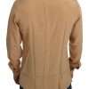 Elegant Yellow Silk Men's Formal Shirt - Image 3