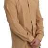 Elegant Yellow Silk Men's Formal Shirt - Image 5