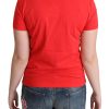 Chic Red Cotton Tee with Playful Print - Image 3