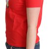 Chic Red Cotton Tee with Signature Print - Image 2