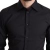 Elegant Black Gold Slim Fit Dress Shirt - Image 4