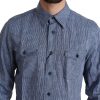 Elegant Striped Linen Button-Down Shirt - Image 4