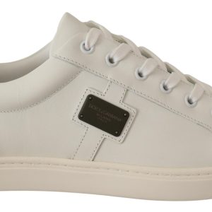 Chic White Leather Sneakers for Men