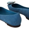 Elegant Crystal-Embellished Suede Flats - Image 2