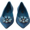 Elegant Crystal-Embellished Suede Flats - Image 6