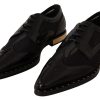 Elegant Gold-Trimmed Black Oxford Lace-Ups - Image 2
