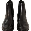Elegant Black Ankle Wingtip Oxford Boots - Image 6