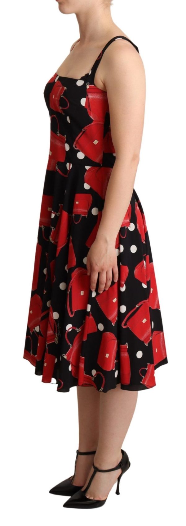 Sicilian Bag Print Sleeveless Midi Dress - Image 2